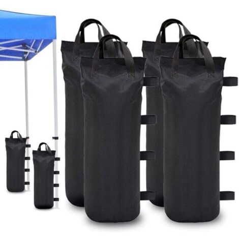 Sacs Lest Sable pour Tentes Barnum Pliant Poids Lesté pour Tonnelle,Noir 4 Pièces/Ensemble,Sac lestage Sable(Noir Sac de Sable) (1/4)