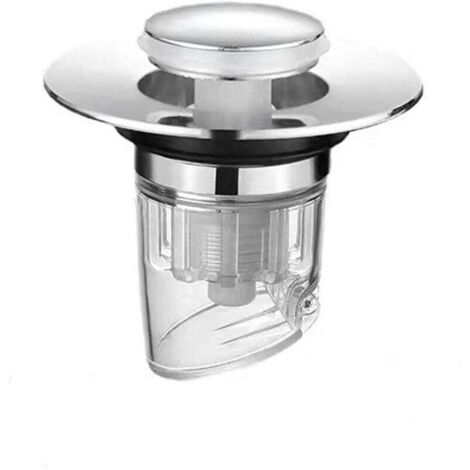 1PCS Bouchon Lavabo Salle de Bain, Clapet Bonde Lavabo, Pop Up Filtre Vidange Baignoire Universel Sink Drain Plug With Anti-Clogging Anti-Odeur et Anti-Insectes Strainer. (1/4)