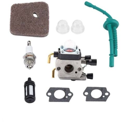 Carburateur - Kit de carburateur pour STIHL FS55 FS55R FS55RC FS38 KM55 HL45 KM55R Filtre à Air, Kit De Conduite De Carburant, Kit De Bougie, Kit Remplacement de Débroussailleuse Tondeuse (1/4)