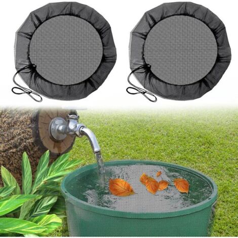 2 Pièces Filet pour Citerne De Pluie,95 cm Housse pour Tonneau De Pluie avec Cordon De Serrage,Housse pour Tonneau De Pluie Ronde,Protection Contre Les Moustiques Et Les Feuilles 95 Cm (1/4)