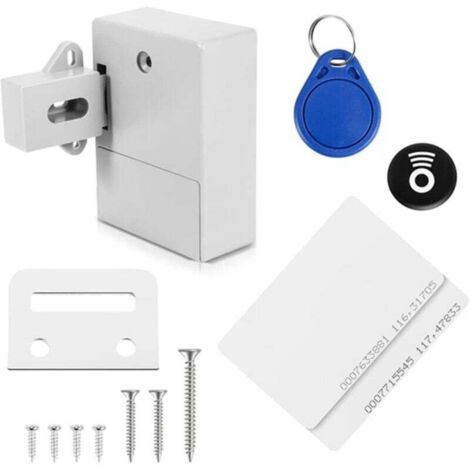 Ferme-porte Batterie Capteur de carte IC Tiroir d'armoire Intelligent SmartLock DIY Serrure numérique cachée invisible sans trou perforé (1/4)