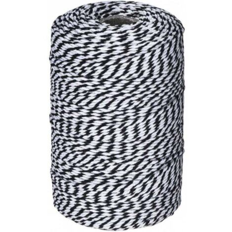 Ficelle noire et blanche, ficelle de boulanger en coton ficelle de cordon de coton pour les vacances (1/4)