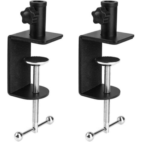 Pince Micro, 2 Pièces Pinces en C, Socle en Fer Mini Serre Joint, pour Convient aux bureaux, Micro avec Bras, Table de Travail (1/4)