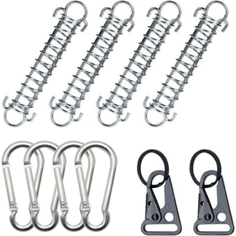 Boucles à Ressort Trampoline,Ressort de Traction,10 Pièces Tendeur Ressort,Tente Ressort en Acier pour Boucle de Corde de Ressort Camping,Tente Printemps Boucle Ensemble Accessoires de Camping (1/4)