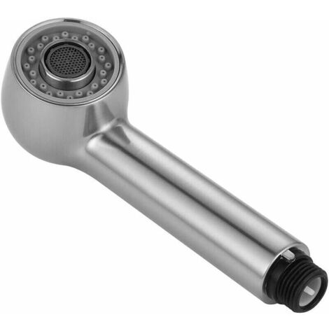Douchette Robinet Cuisine 2 Jets Tête de Douche Remplacement Douchette pour Mitigeur Cuisine, Nickel Brossé (1/4)
