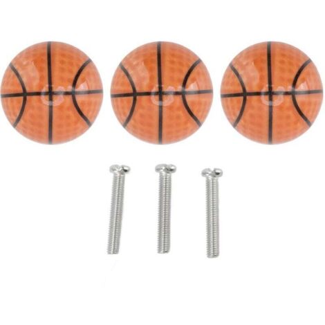 Set of 3 poignées de porte de cuisine en céramique à trou unique, boutons de tiroir de basket-ball (1/4)