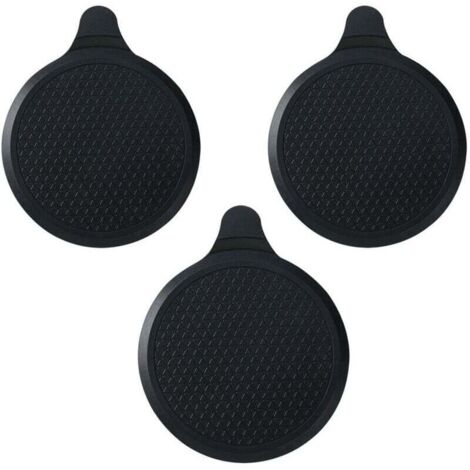 Lot de 3 bouchons de vidange en silicone Ø 18,5 cm, bouchon pour baignoire, évier de cuisine, lavabo de salle de bain, noir (1/4)
