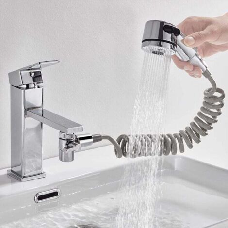 Kit de douchette à main pour lavabo, avec trois modes de lavage et de nettoyage des toilettes, chromé (1/4)