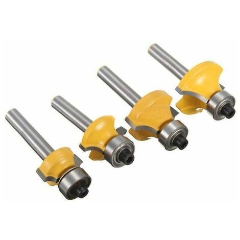 4pcs fraises de routeur avec tige ronde de 0,6 cm, 0,9 cm, 0,9 cm, 1,2 cm, rayon rond de 1,27 cm, pour accessoires de table de routeur (1/5)