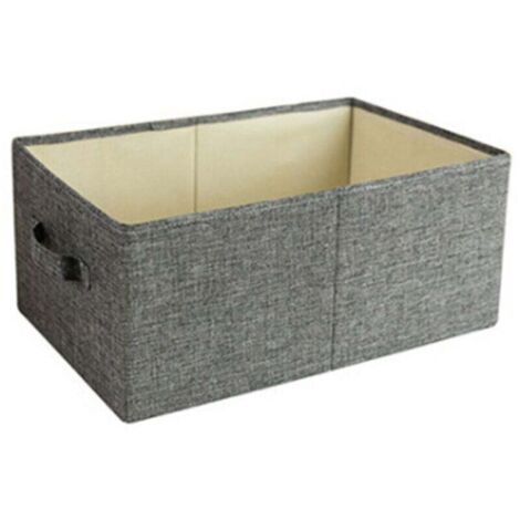 Boîte de Rangement pour Vêtements et Livres en Tissu Non Tissé Gris L (1/4)