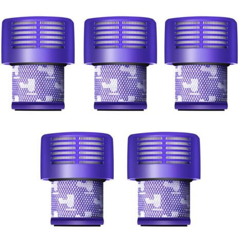 Lot de 5 filtres V10 pour aspirateur Dyson, lot de 5 filtres de rechange pour aspirateur Dyson V10, V10 Absolute, V10 Animal, V10 Motorhead, SV12 pièce de rechange P/N 969082-01 (1/4)