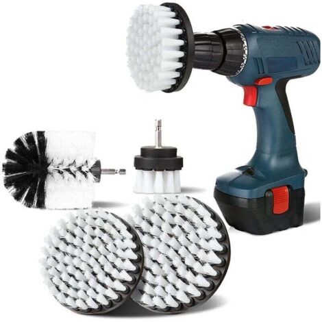 4 Brosses de Nettoyage Rotatives pour Perceuse 2 3.5 4 5 Pouces Tapis à Poils Souples (1/4)