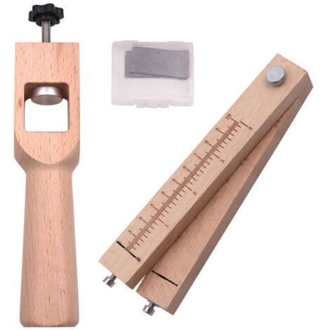 Outils De Coupe En Cuir, Sangle De Bande En Cuir à La Main En Bois Outil De Coupe Réglable Outils De Bricolage Cutter Avec 5 Lames (1/4)