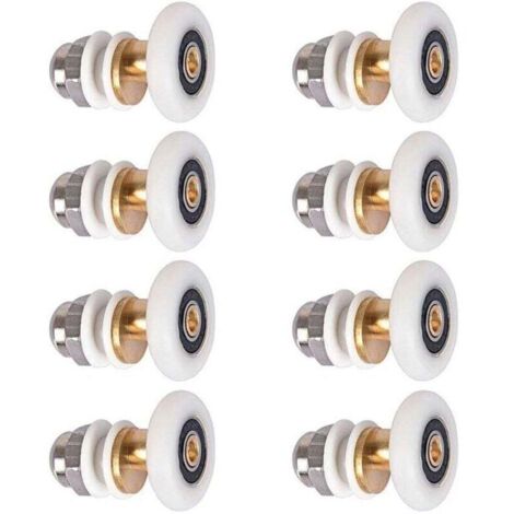 Roulettes Douche 25mm, Roulette Porte Coulissante Douche Roulement pour Porte de Douche 8 Pièces (1/4)