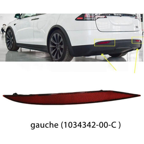 Feu de brouillard arrière, pour 15-20 tesla modèle X lumière de pare-chocs arrière lumière de barre arrière réflecteur lumière de signal réflecteur, côté gauche(1034342-00-C) (1/4)