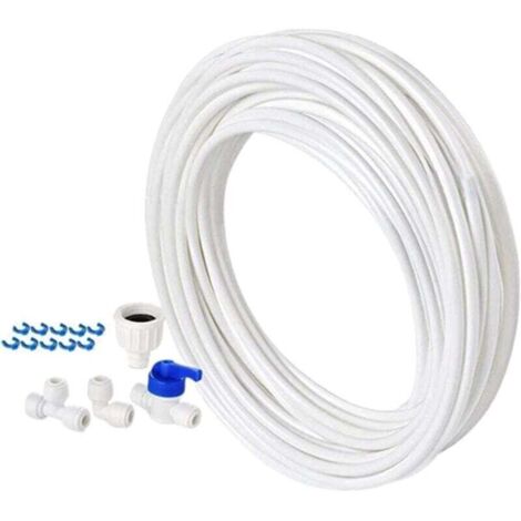 Kit de tuyau pour réfrigérateur portable, pour machine à glaçons et purificateur d'eau, 10 m, blanc (1/4)