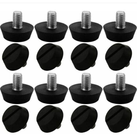 16pcs Pieds de Meubles Réglables Nivellement Patin Base Jambe Pied de Table Chaise Ajustables Protection Sol M6 x 10 x 20mm (1/4)