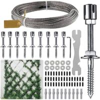 Treillis de Support de Plantes de Jardin Treillis en Acier Inoxydable pour Plantes Grimpantes, Treillis Mural à Disposition Flexible pour Plantes Grimpantes (avec Fil d\'acier)
