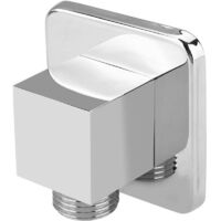 Coude de Sortie de Douche à Main carré en Laiton Chromé Connecteur de Tuyau de Douche G1/2 pour Salle de Bain