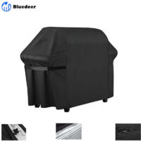 Housse Barbecue Gaz, Bache Barbecue Exterieur Rectangulaire 145 x 61 x 117 CM,Housse Plancha 210D Etanche,Anti-UV Imperméable pour Weber, Holland, Jennair Campingaz etc Housse de barbecue et plancha