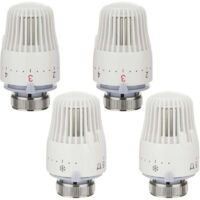 Thermostatic Radiator Head 1 to 5 Adjustment Functions Thermostatic Radiator Tap with Frost Protection for Office and Home, M30 x 1.5, White