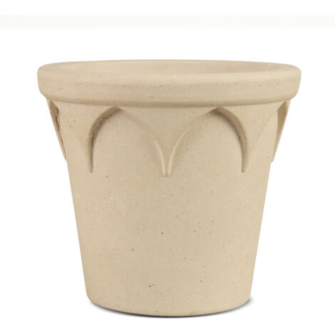 YOSE LIFE Weiße Blumentopf Übertopf 100% natürlichem Töpferton mit Abflussloch Durchmesser 23 cm