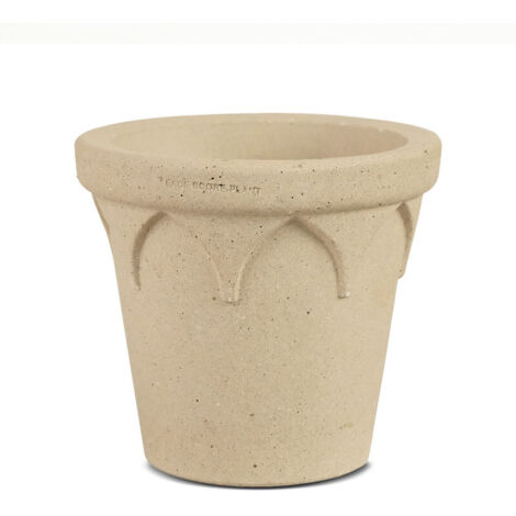 YOSE LIFE Weiße Blumentopf Übertopf 100% natürlichem Töpferton mit Abflussloch Durchmesser 16 cm