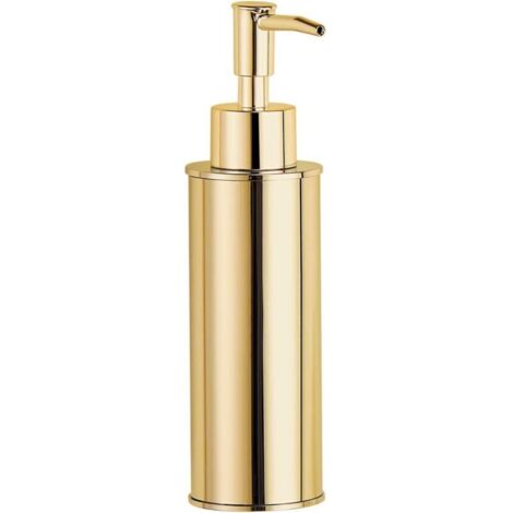 Distributeur de savon rond doré au sol de 300 ml Distributeur de shampoing pour salle de bains Cuisine Toilettes