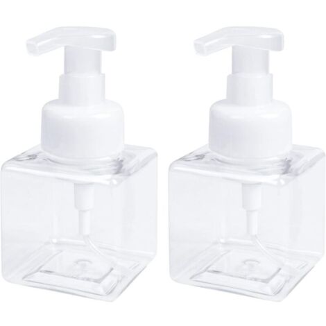 2 pièces Distributeurs de Savon moussant Flacon Pompe Vide moussant de 250 ML (8,5 oz) Pompe Bouteilles vides (1/5)