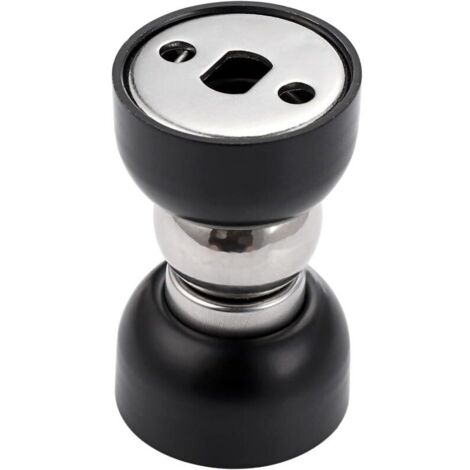 1 butée de porte magnétique en acier inoxydable avec vis (mini, noir)