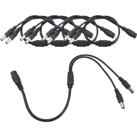 5pc Premium DC Splitter Cable 1 Femelle à 2 Male CCTV Splitter Cable 5.5x2.1mm DC Splitter Cable (1/5)