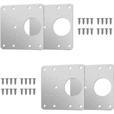 pièces supports de réparation de charnière d'armoire plaque de réparation de charnière avec 24 vis Kit de réparation de charnière de meubles