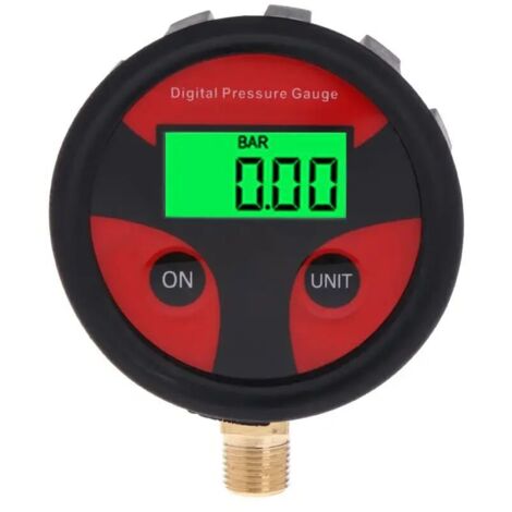Jauge de pression d'air 0-200psi cadran en caoutchouc cuivre cadran outil de pneu numérique pour pneus de camion de voiture (1/5)