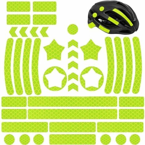 42pcs Autocollants Réfléchissants, Autocollants Réfléchissants pour Vélo Adhésif Avertissement Bande Visibilité Marqueur Sécurité Poussette Casque De Vélo Autocollants De Voiture (1/5)