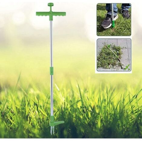 Stand-Up à Long Manche Telescopique Uproot Remover, Arrache Mauvaise Herbe Jardinage Manuel, Griffe De Jardin Rotative, Postuler à Pelouse, Pissenlit, Potager, Orties (Désherbeur)