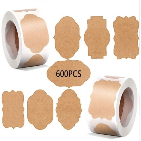 Étiquette autocollante, étiquette d'étanchéité en papier kraft rétro faite à la main