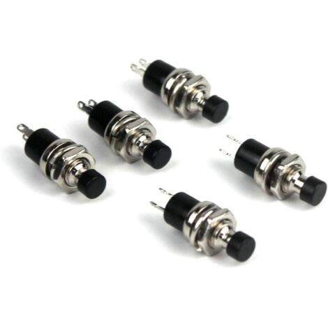 5 pièces SPST Mini pressostat momentané normalement ouvert 250V 2A noir
