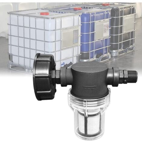Robinet Raccord Cuve 1000 L, Articulation de Tuyau de Jardin pour Collecteurs d'eau de Pluie avec Fonction de Filtre,S60x6 Adaptateur De Réservoir d'eau IBC (1/2'' Fil extérieur) (1/5)