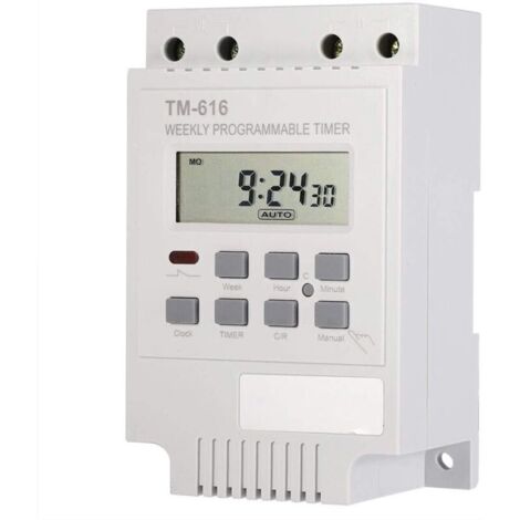 12V Programmateur Hebdomadaire Digital Interrupteur Minuterie Économiseur D'énergie Commutateur Électrique pour Lampes TV Radio Appareils Électroménagers (White) (1/5)