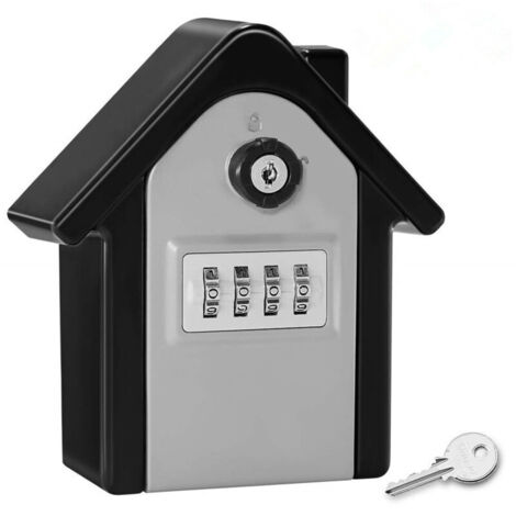 Boite a Cle Securisee Mural Boite a Clé avec Code Numérique & Clés d'urgence, Grand Key Safe Box Format XL Coffre a Clef Extérieur (1/5)
