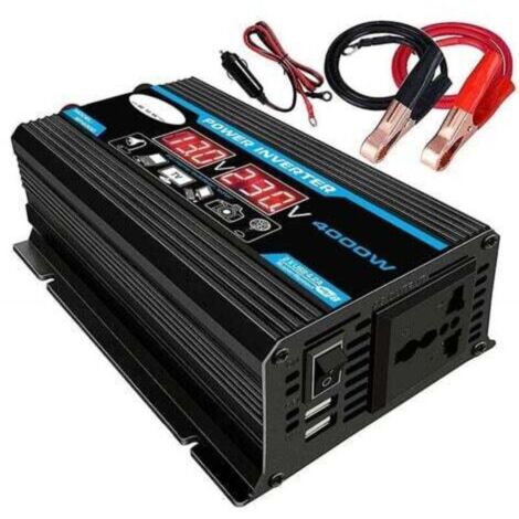 Nouveau 4000w 12v 220v Led Ac voiture onduleur convertisseur chargeur adaptateur onduleur double USB transformateur modifié onde sinusoïdale