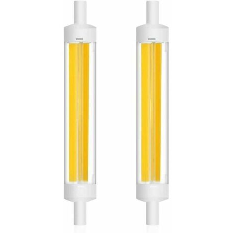 R7S 15W 118mm Ampoule LED COB Filament Linéaire 360 Degrés J118 Ampoule Projecteur 1200LM équivalent Ampoule Halogène 120W blanc froid (6000K-6500K) (Lot de 2) [Classe énergétique A++] (1/5)