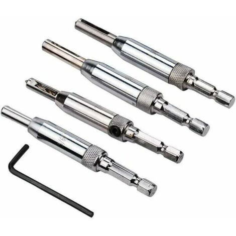 Ulisem Lot de 4 forets autocentreur en HSS pour charnières, conçus pour les charpentiers, ébénistes et fabricants de meubles. (1/4)
