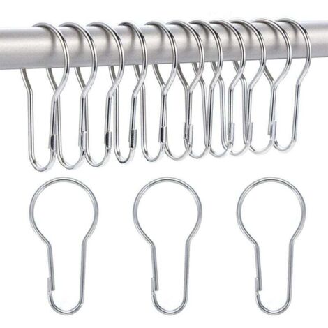 Ulisem Lot de 40 anneaux de rideau de douche crochets de suspension pour le tri et l'organisation (1/4)