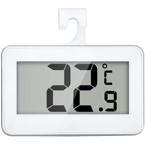 UlisemThermomètre Numérique Mini pour Réfrigérateur, Thermomètre étanche pour Congélateur avec Crochet (-20 À 60°C) (1/4)