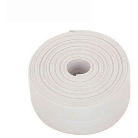 Ulisem Bande d'étanchéité autocollante en PVC pour joint d'évier, 3,2 mètres, étanche à l'humidité, pour salle de bain et cuisine, blanche (1/4)