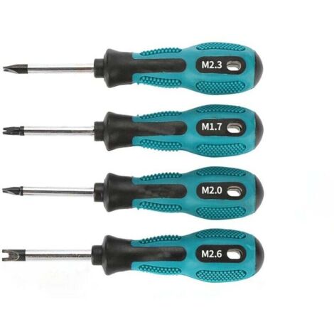 Ulisem 4pcs/Set Jeu de Tournevis Embouts de Tournevis magnétique U fixé Fourche Type magnétique vis rainurée conducteur CR-V Multi Function Kit d'outils à Main (1/4)
