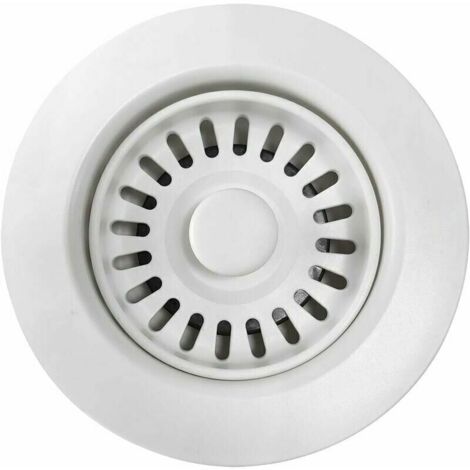 Ulisem Bonde d'Évier de Cuisine en Polymère Blanc avec Filtre à Panier Amovible, Pour Ouvertures de Vidange de 4.5 cm. (1/5)