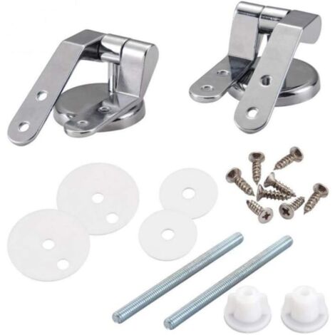 Ulisem 1 paire (non universelle) de charnières de siège de toilette en alliage de zinc avec boulons, vis et écrous, charnières de couvercle de toilette à clip supérieur, pièces de rechange pour couver (1/5)