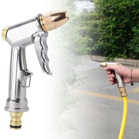 YMYNY Pistolet d'arrosage métal Pistolet Arrosoir, bouton de contrôle de débit facile, Pulvérisateur de Jardin à haute pression professionnel, Puissant pour Lavage de Voiture, Arrosage de Jardin (1/5)